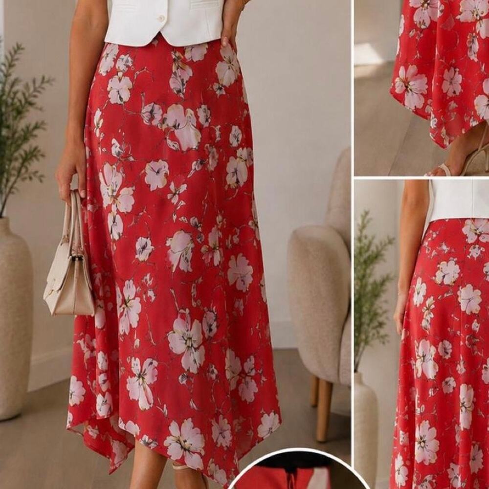 Worthington floral midi skirt